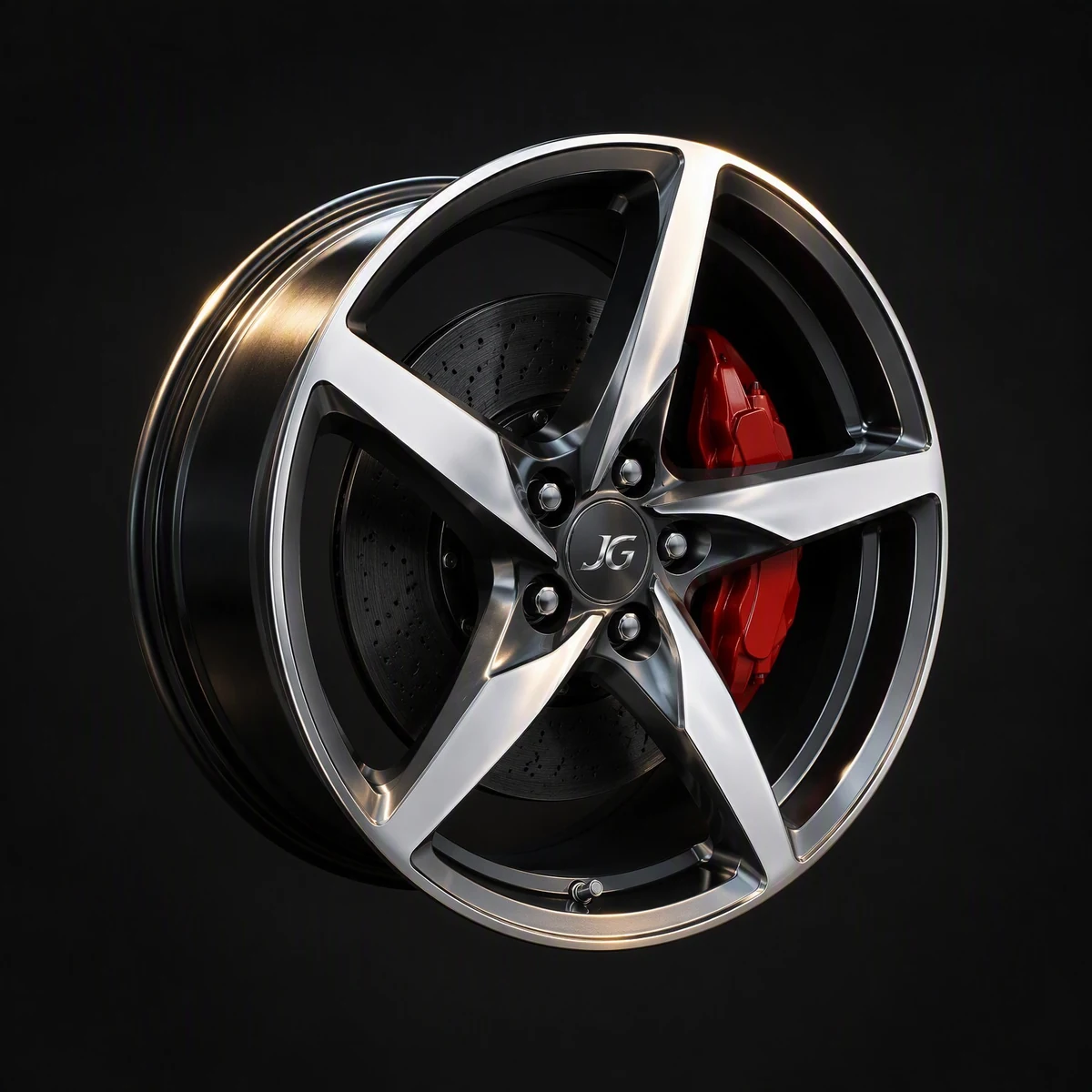 JGSPR018 5-Spoke Star Two-Tone forged wheel