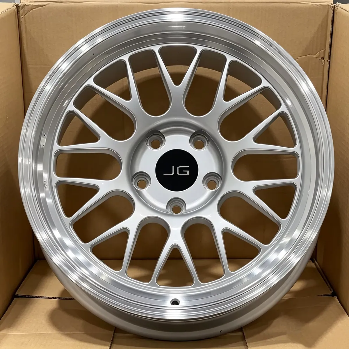 JG 1 Piece Forged Silver Multi Spoke Deep Lip Alloy Wheels17-22 Inch PCD 5x114.3 5x120 5x112 Fit Tesla BYD Toyota BMW Mercedes forged wheel