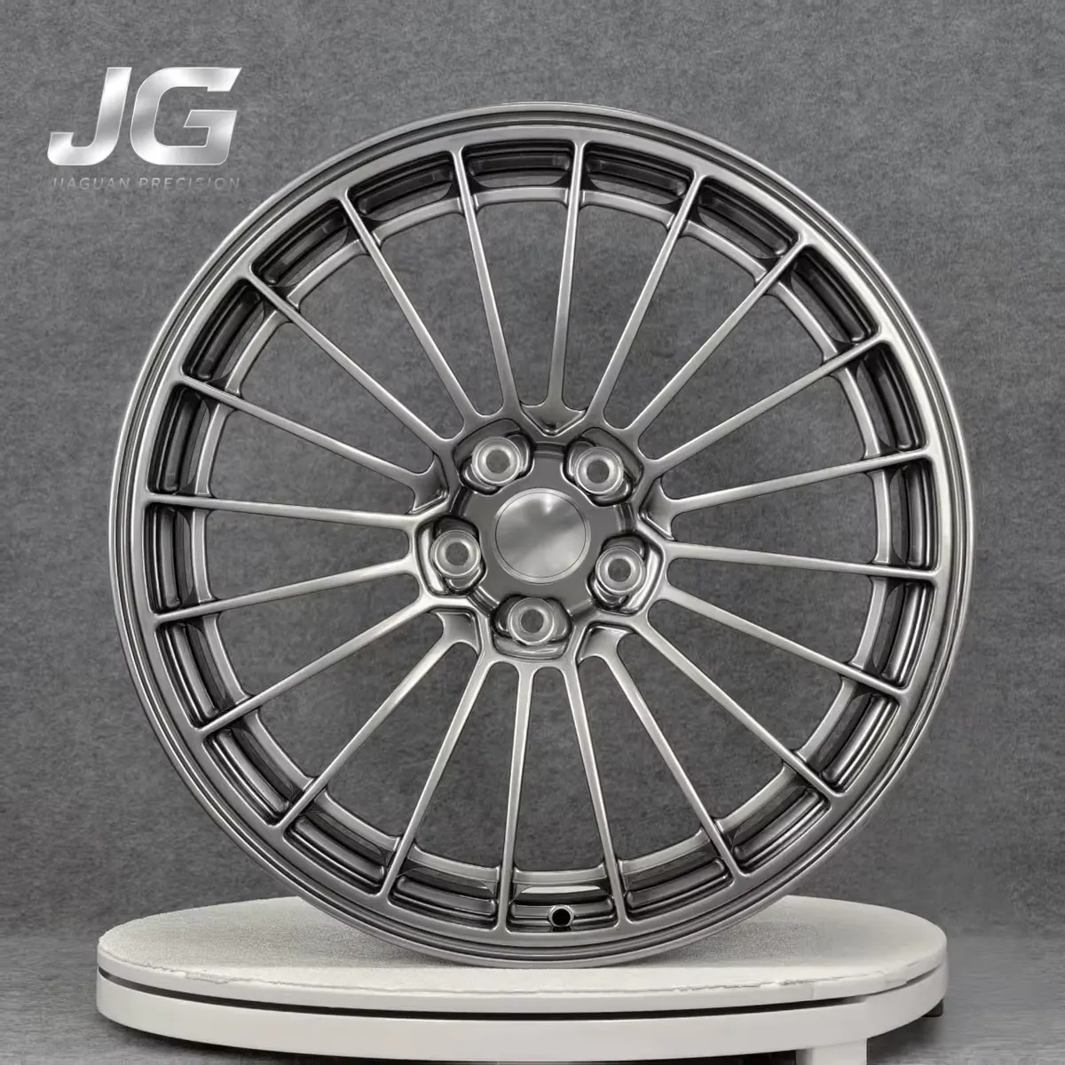 JG 17 18 19 20 21 22 Inch T6061-T6 Aluminum Alloy Forged Wheels 5x112 5x120 5x130 Mesh Spoke Deep Lip, , Silver Gray forged wheel