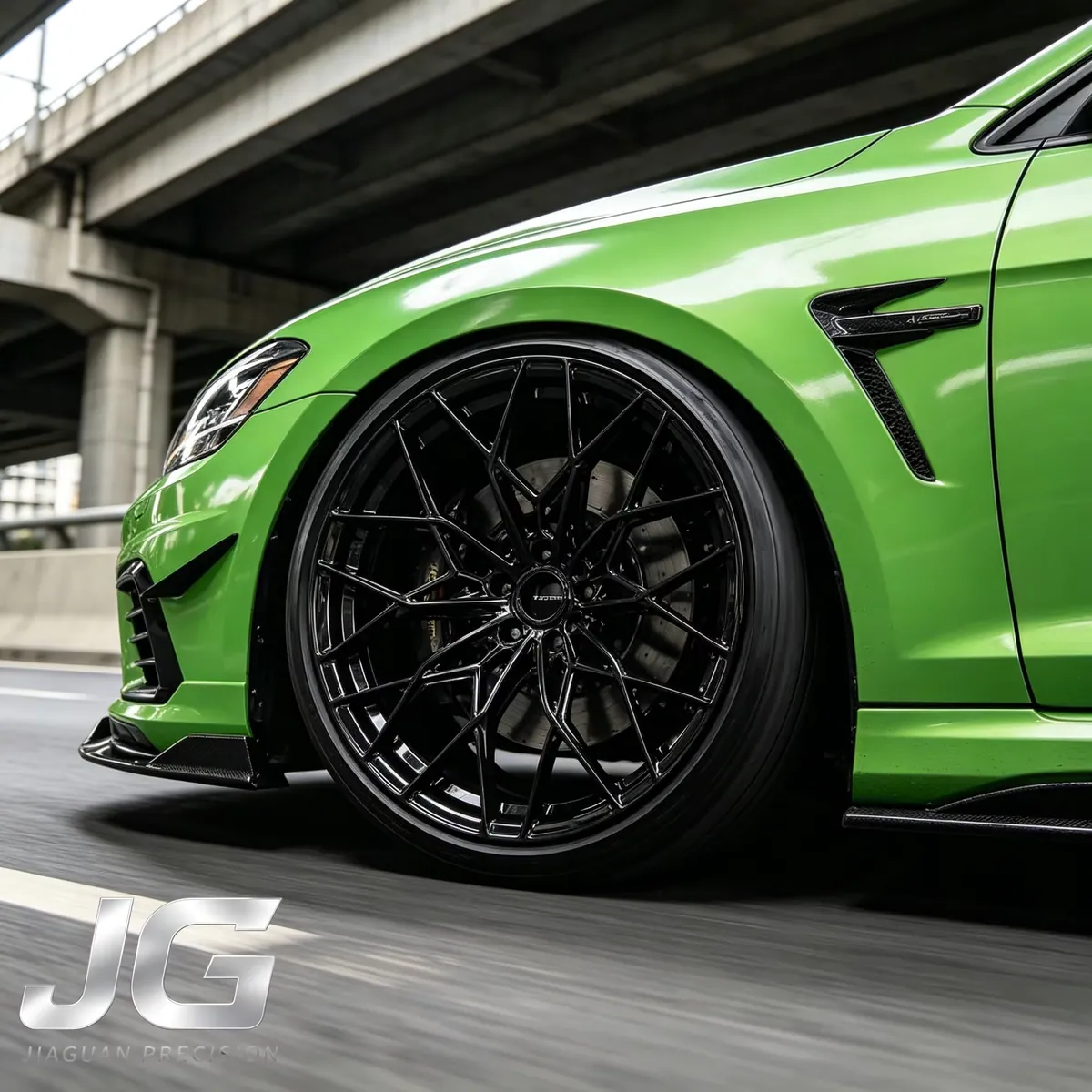 JG 17 19 20 21 22 24 Inch Custom One Piece Black Spoke Concave Deep Dish Wheel 5x114.3 5x120 6x139.7  for C6 C8 M3 Camaro — JG forged wheel