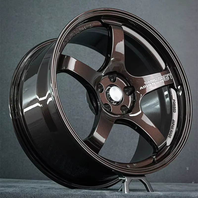 JG 17-22 Inch 5x112 5x114.3 5x120 Forged Wheels 5 Spoke GT Style Golden Deep Concave for High Performance Coupe Drag Racing forged wheel
