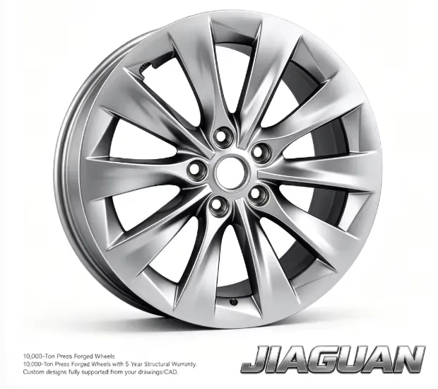 JG 17-22 Inch 5x112 5x114.3 5x120 Forged Aluminum Alloy Multi Spoke Wheels Silver Finish Customized ET PCD for BYD for forged wheel