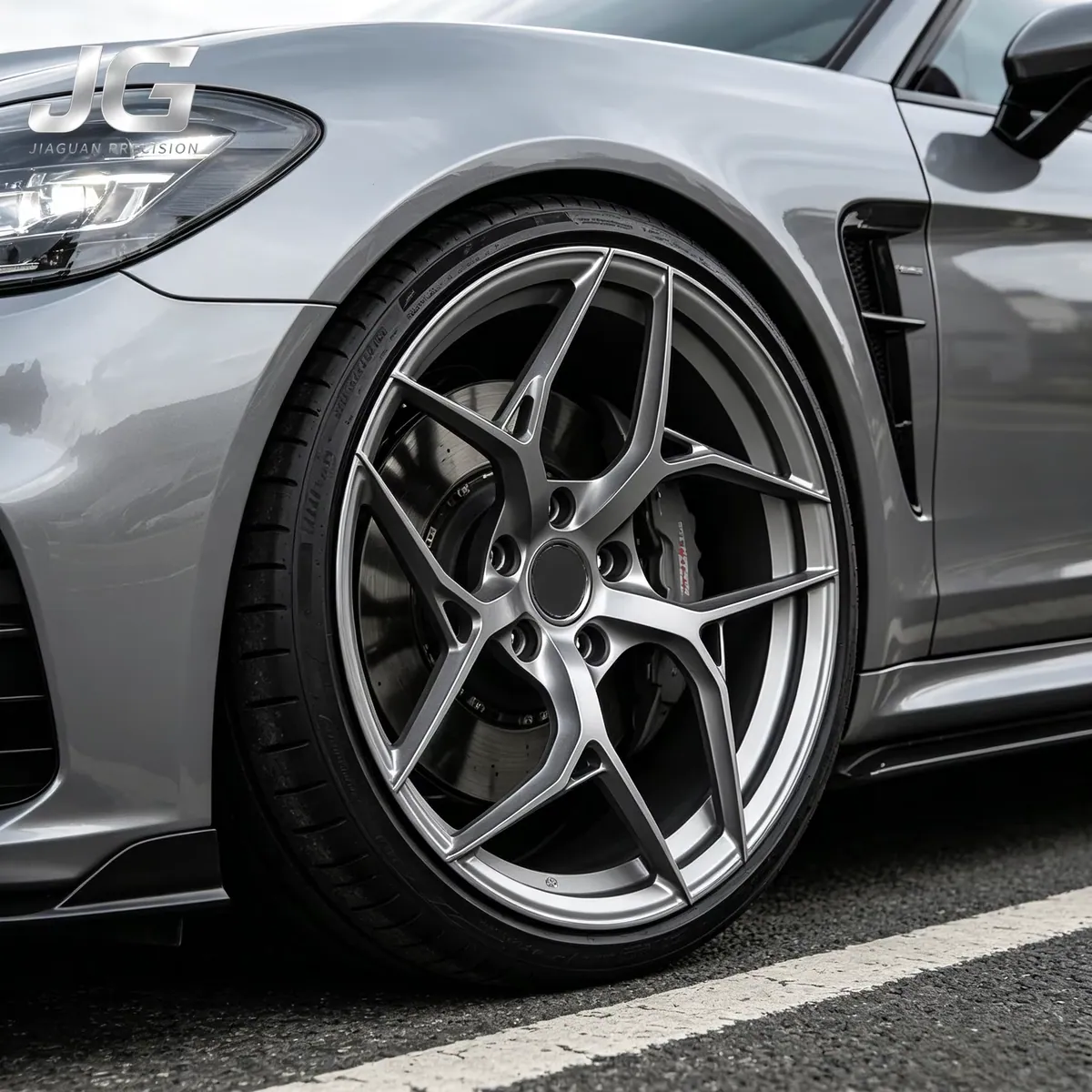 JG 17 -22 Inch PCD 5x112/114.3 Monoblock Forged Wheels Gray Machined Multi Spoke Alloy Rims Fit Genesis Coupe BMW Mercedes Benz forged wheel