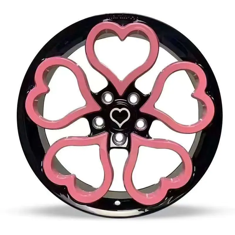 JG 17-22Inch 5 Heart Shape Spoke Forged Alloy Wheels Pink Custom Color Cute Car Rims for Mini Tesla Beetle Car Modification forged wheel