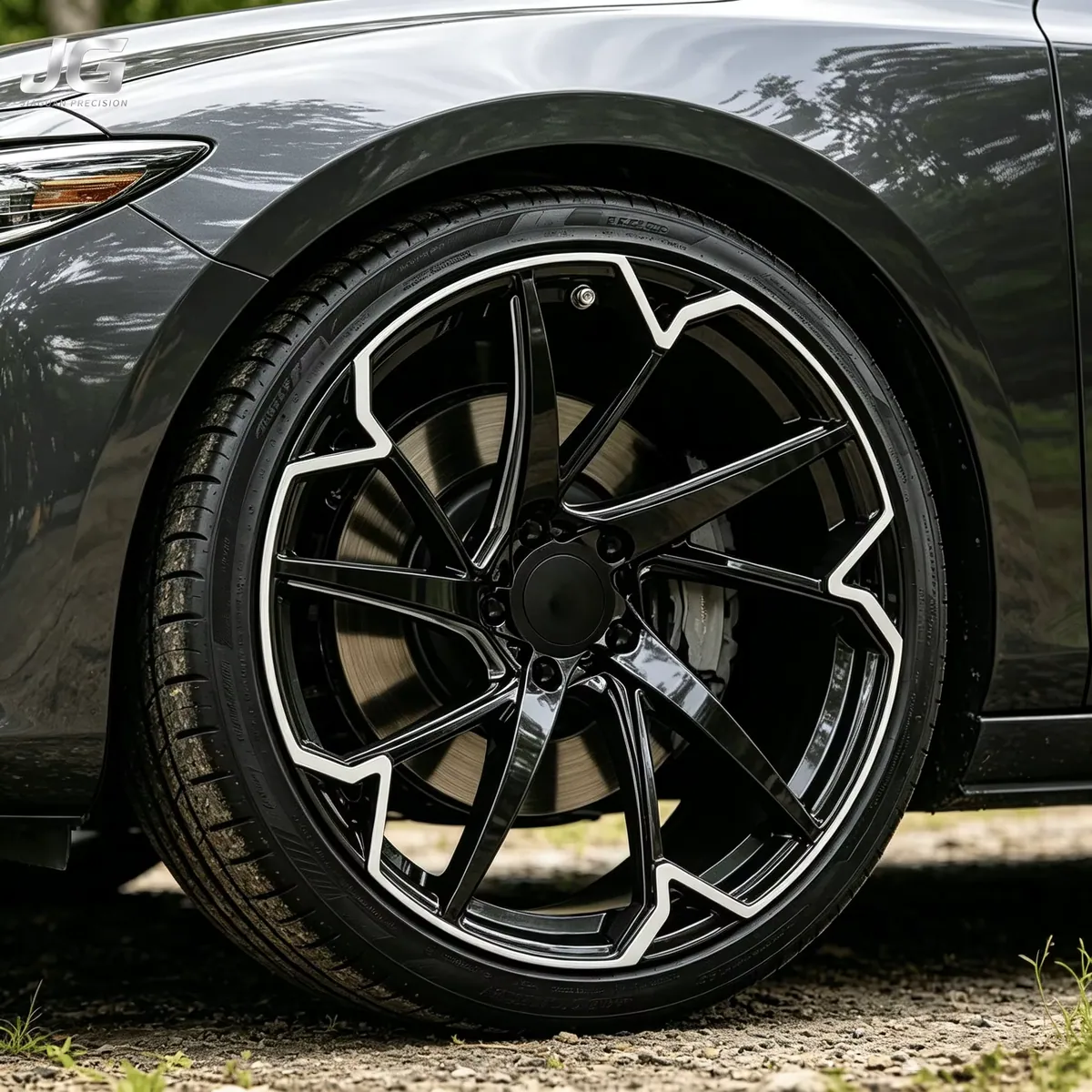 JG 17 - 24 Inch 5*114.3 5*120 Gloss Black Machine Face Car Wheel Rims Custom Wheels Forged for Audi Porsche Volkswagen BMW Mazda forged wheel