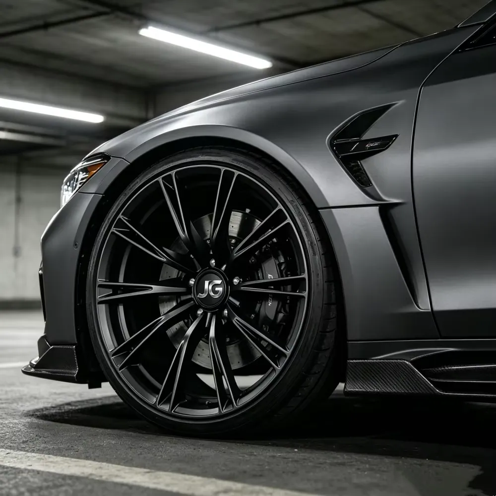 JG 17-24 Inch Multiple Spokes Matte Black 5x100 5x112 5x114.3 5x120  Forged Aluminium Alloy Wheels for Passenger Car forged wheel