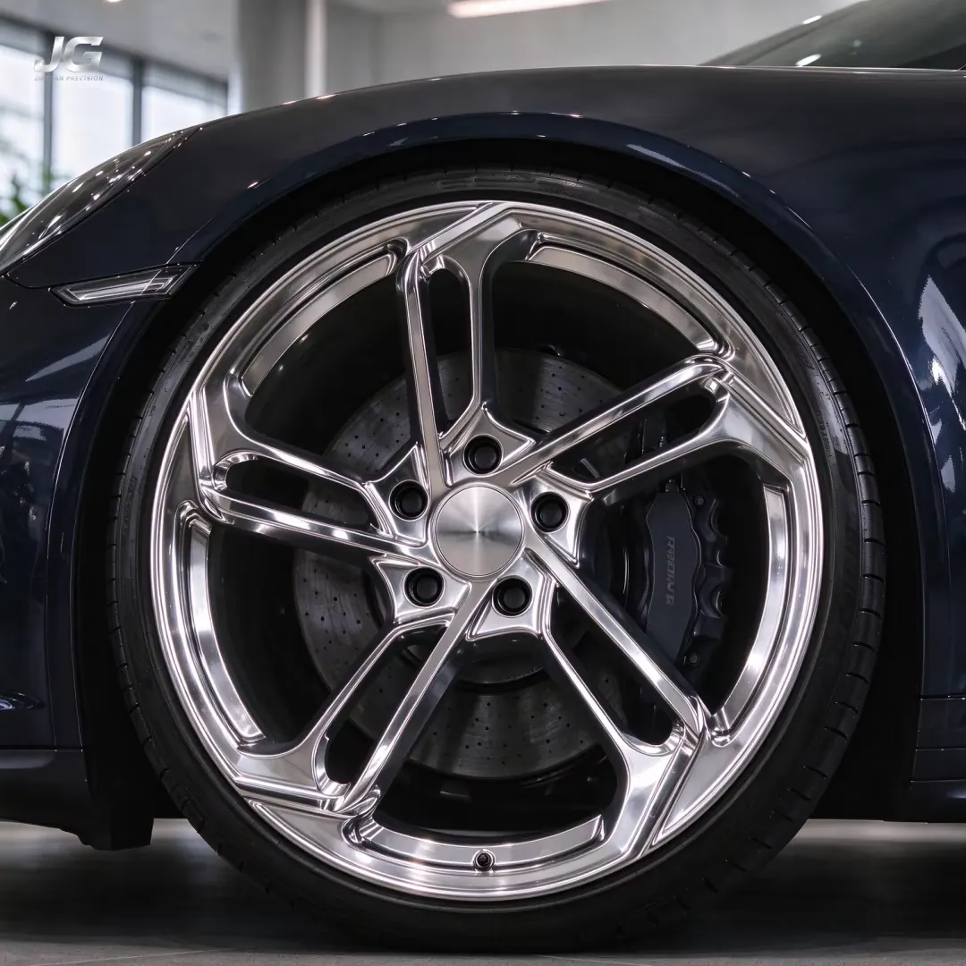 JG 18 19 20 Inch Custom Size 5x100/120/130mm  Forged Alloy Wheel Rim 5 Spoke Polished Wheel Custom Color Fit Porsche Sports Car forged wheel