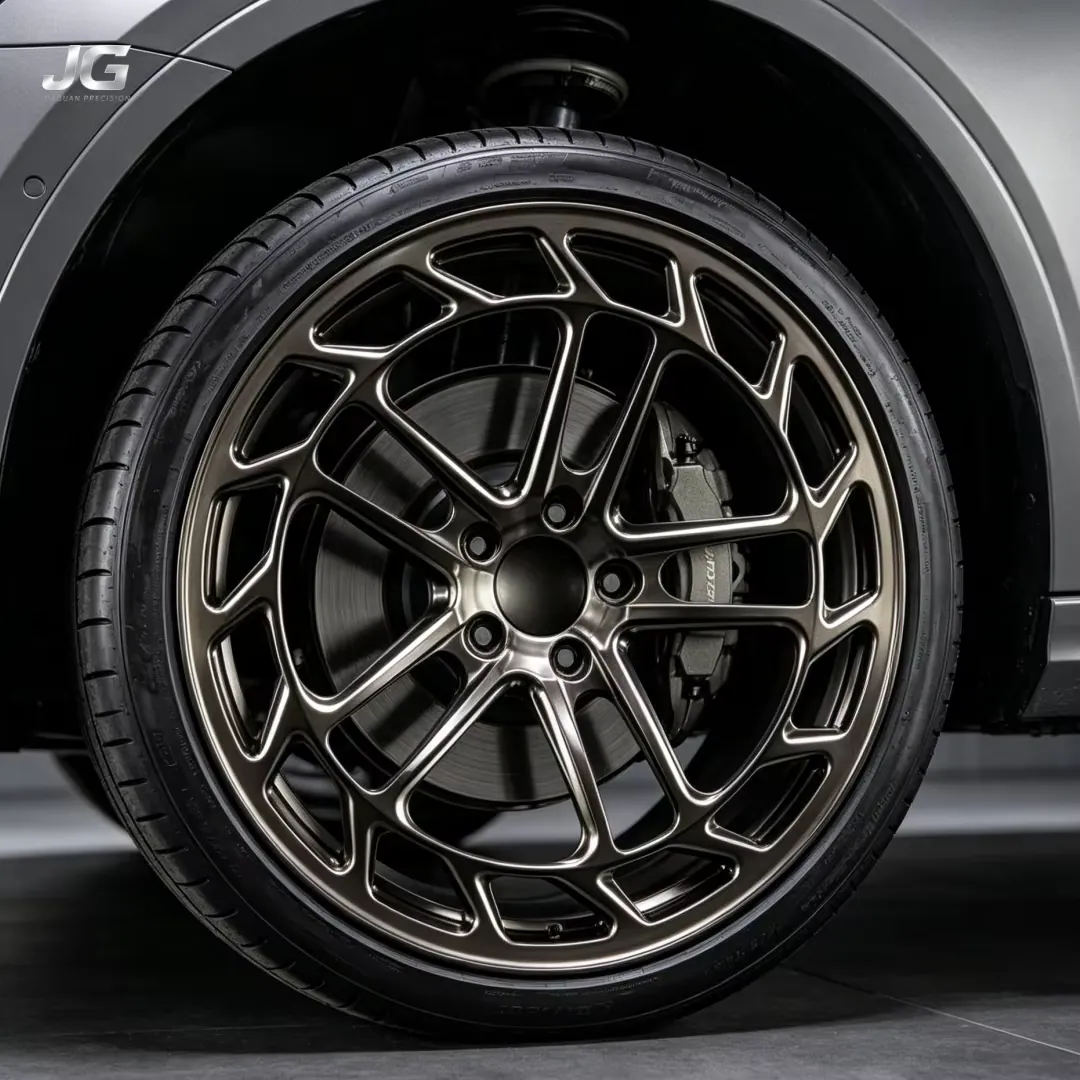 JG 18-22 Inch 5x114.3 Monoblock Forged Mesh Hollow Spoke Wheel Brushed Dark Bronze Finish  Rims Fit for Tesla Toyota Honda Mazda forged wheel