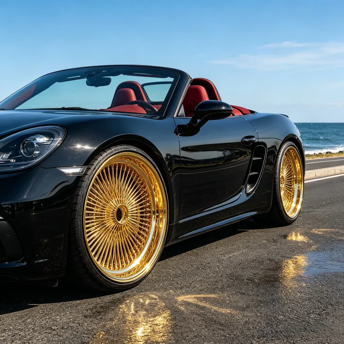 JG 18-24 Inch 5x112 5x114.3 5x120 6061-T6 Gold Plated Multi Spoke Alloy Forged CNC Rim for BMW 5/7 Series Mercedes S-Class — JG forged wheel