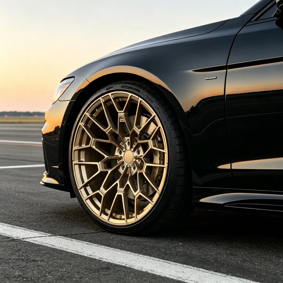 JG 18-24 Inch 5x112 5x114.3 6061-T6 Custom Forged Alloy Wheel Brushed Gold CNC Rim Fit for Porsche 911 Cayenne Macan Panamera — JG forged wheel