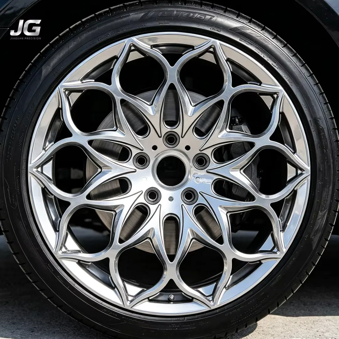 JG 19/20/21Inch Custom Petal Spoke Mesh Wheels, Grey One-piece High Strength Forged Alloy Rims Fit for Tesla Model 3 Model Y forged wheel