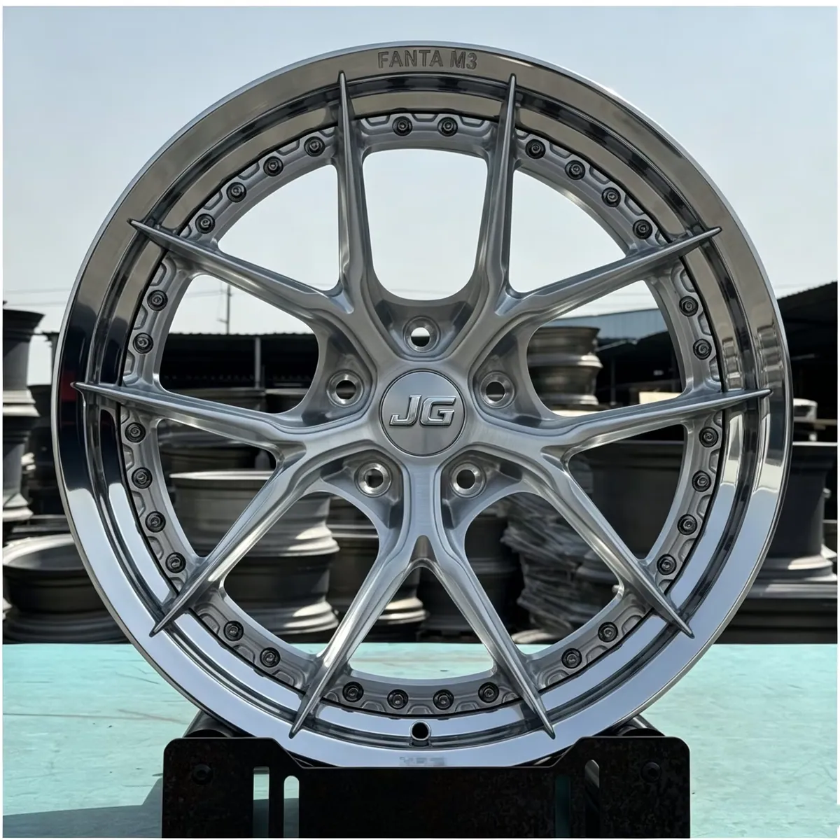 JG 2 Piece Forged Wheels Brushed Silver Polished Lip Rivet Design Car Alloy Rims 17-22 Inch 5x112 5x120 for Passenger Cars — JG forged wheel