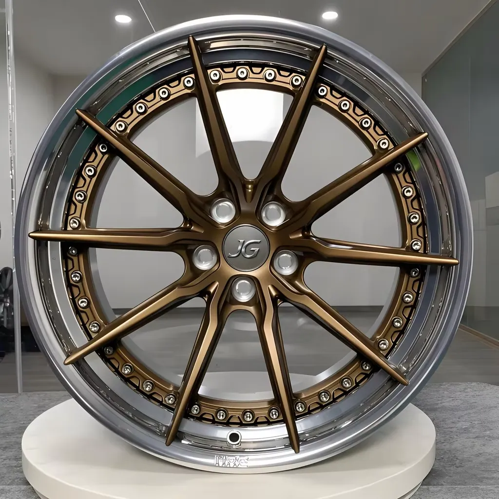 JG 2-Piece Forged Wheels 10 Spoke Matte Bronze Polished Lip 17-22 Inch 5x112 5x120 Alloy Rims for Mercedes BMW Porsche — JG forged wheel