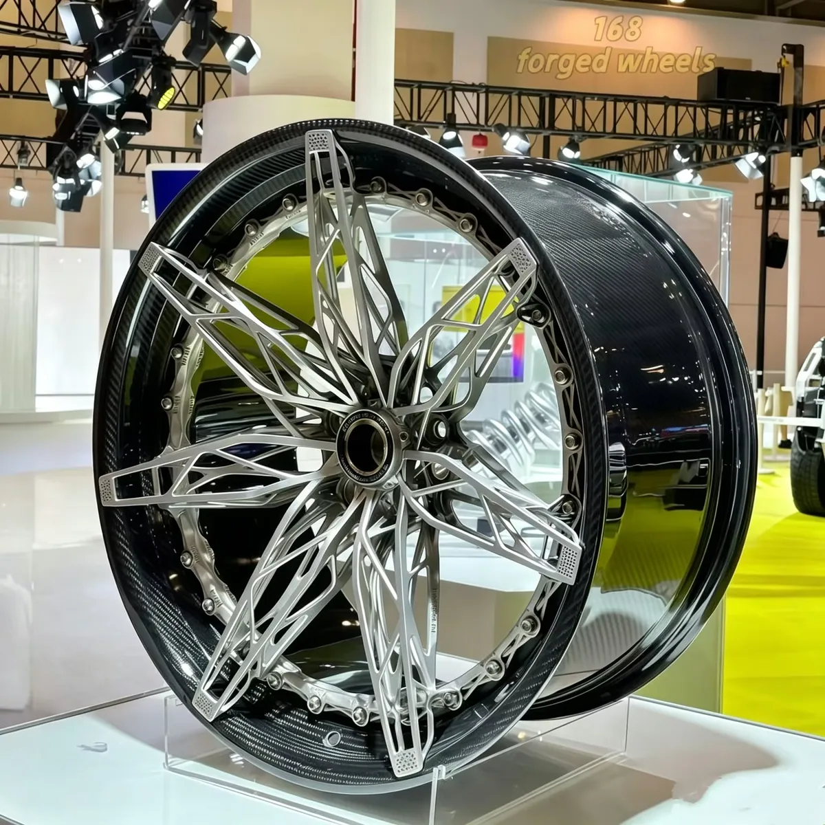 JG 2-Piece Forged Silver Machined Face Gloss Black Barrel 5 Spoke Riveted Alloy Rims 18-24 Inch 5x112 5x114.3 for Passenger Cars — JG forged wheel