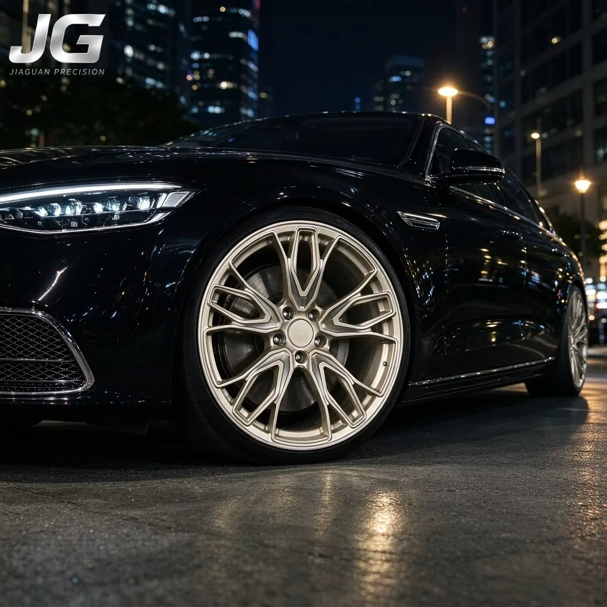 JG 20/21/22 Inch 5x112/120/130 Forged Wheel, 6061-T6 Aluminum CNC Champagne Gold Rim, Fit for Porsche Cayenne Audi Q8 Mercedes forged wheel