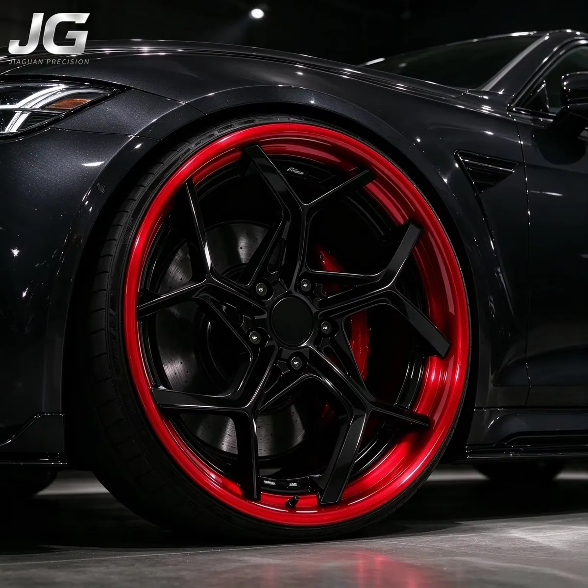JG 20" 22" Forged Wheels 5x120 6061-T6 Alloy CNC Red Gloss Black Lip Rims Fit Mercedes G63 AMG BMW X7 Range Rover forged wheel