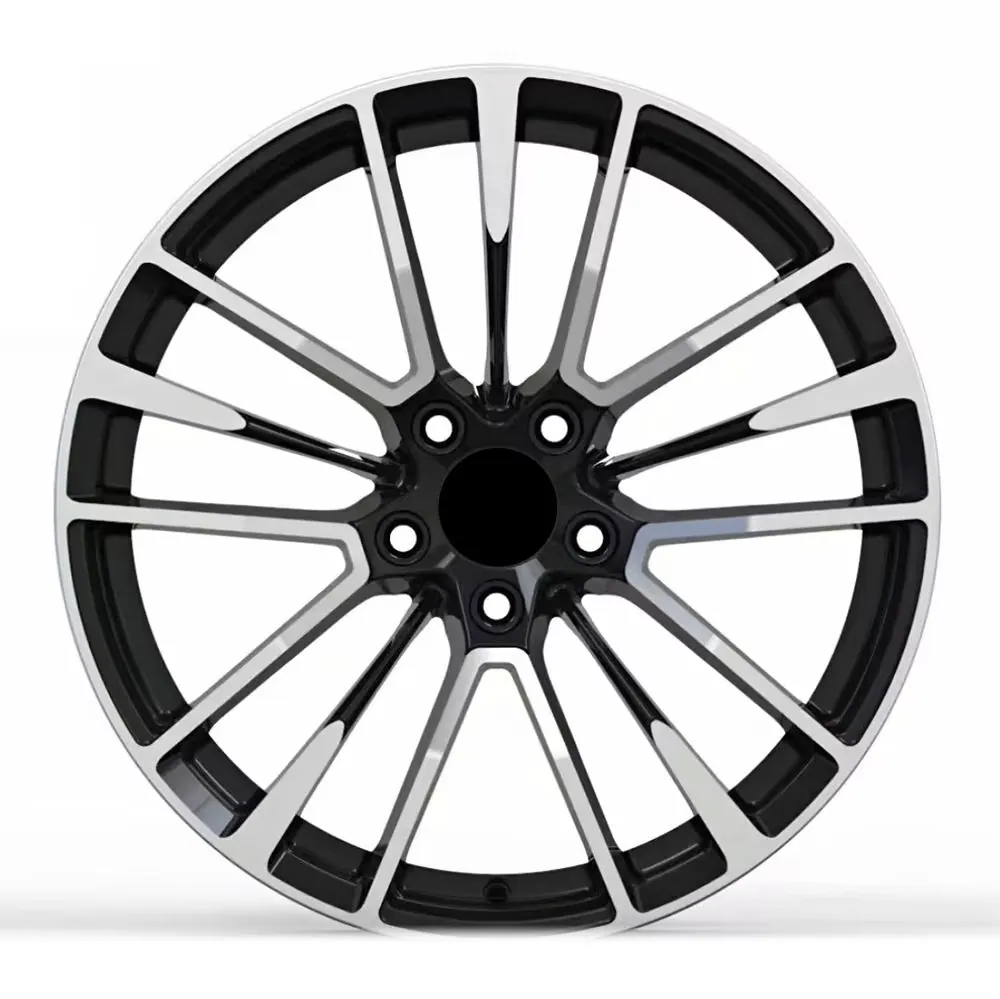 JG 2026 Custom Forged Black Powder Coated Diamond Cut Lip Multi Spoke Concave Car Alloy Wheels for Luxury Vehicle Tuning Upgrade forged wheel