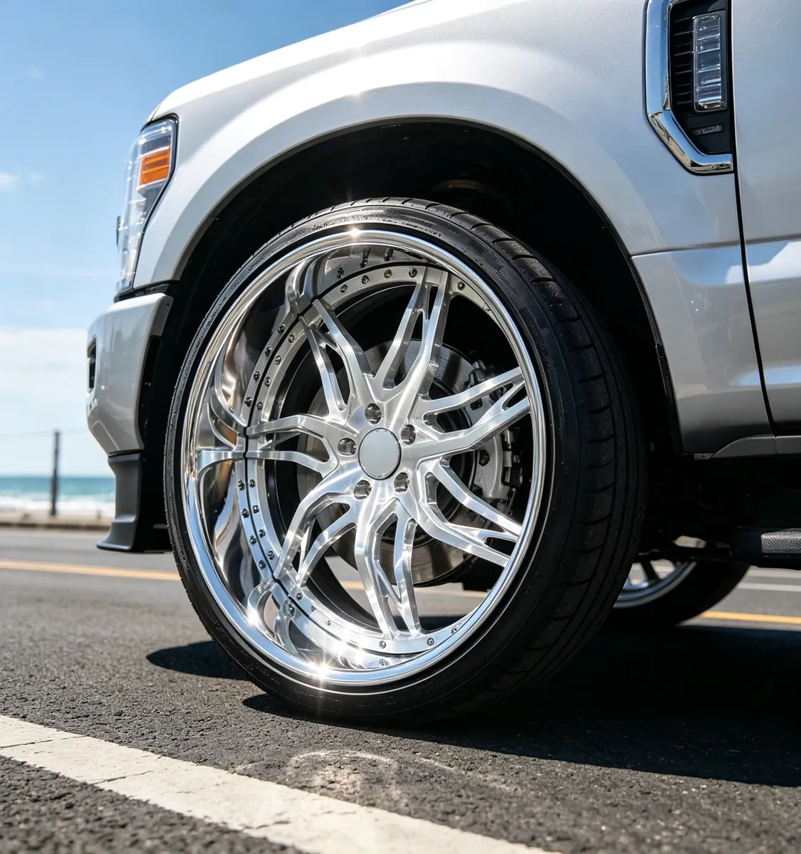 JG 22 24 Inch 5x115 5x127 6x139.7 Deep Dish  Forged Wheels Big Lip Wheels Chrome Brushed Rims for Chevy Oldsmobile forged wheel