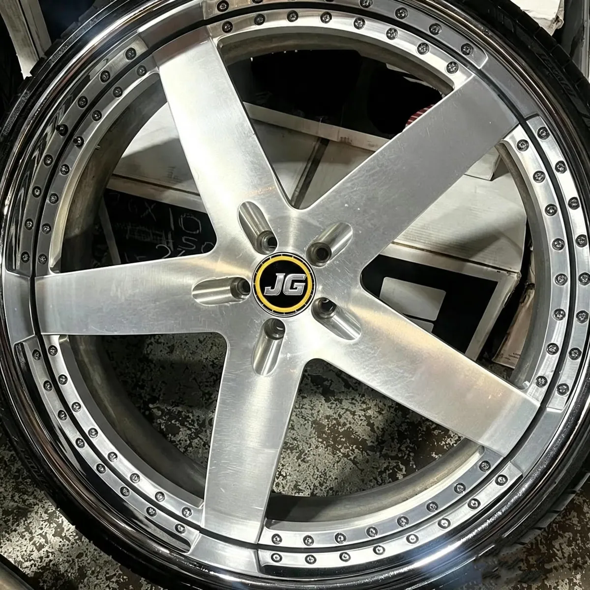 JG 5 Spoke Forged Wheels  6061-T6 Aluminum Machine Face Polished Custom Size PCD ET Logo Rivet Deep Dish Custom Offset Rims — JG forged wheel