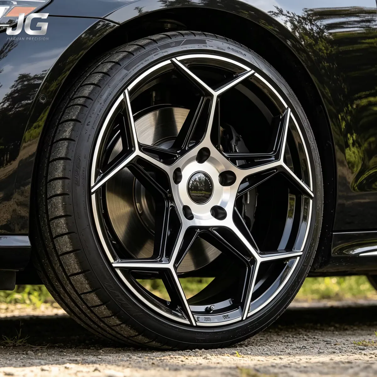 JG 5x112 5x114.3  Premium Geometric 5 Spoke Aluminium Alloy Forged Deep Dish Car Passenger Rims for  Audi Mercedes — JG forged wheel