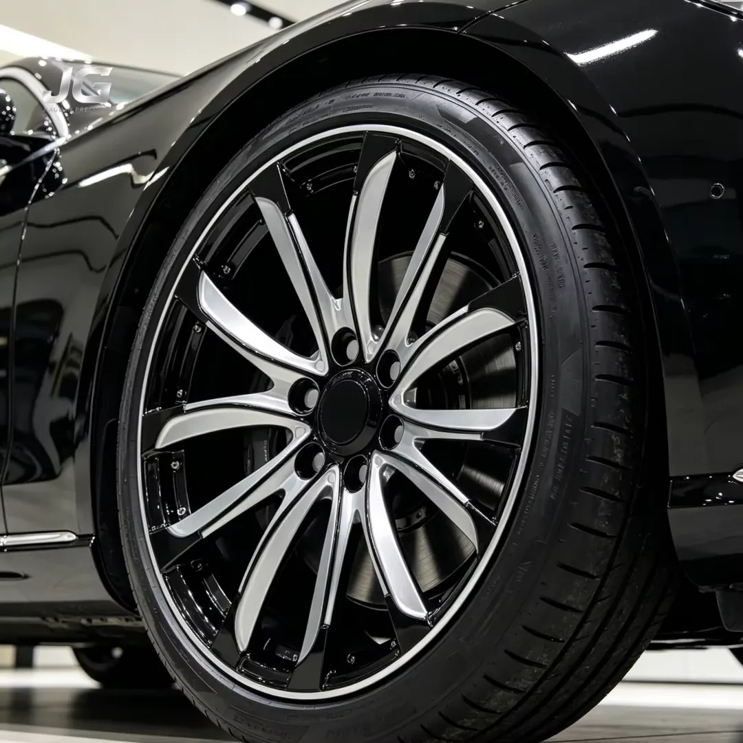 JG 5x127 5x130 Lightweight Custom Tech & Dynamic Multi-Spoke Forged Wheel Luxury Black and Machined Wheels for Tesla forged wheel