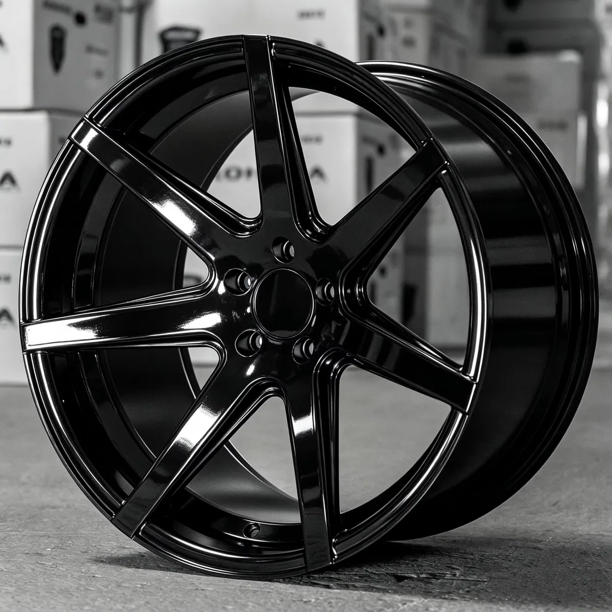 JG Aluminium Alloy 17 -24 Inch 5x112 5x120 New  Black 7 Spoke Forged Rims High Speed Lightweight Car Wheels for Audi — JG forged wheel