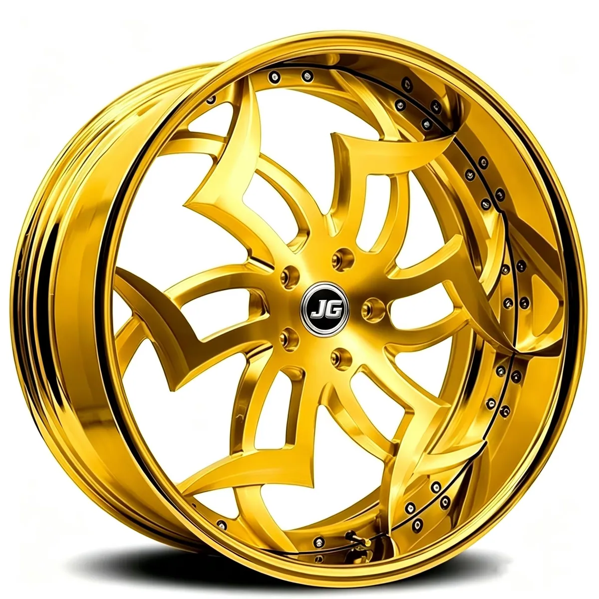 JG Chrome Plated Gold Rims 2/3 Piece Style 20-30 Inch Plate Concave Lip 5 Holes 5x120/5x114.3 Forged Aluminum Alloy Wheels forged wheel