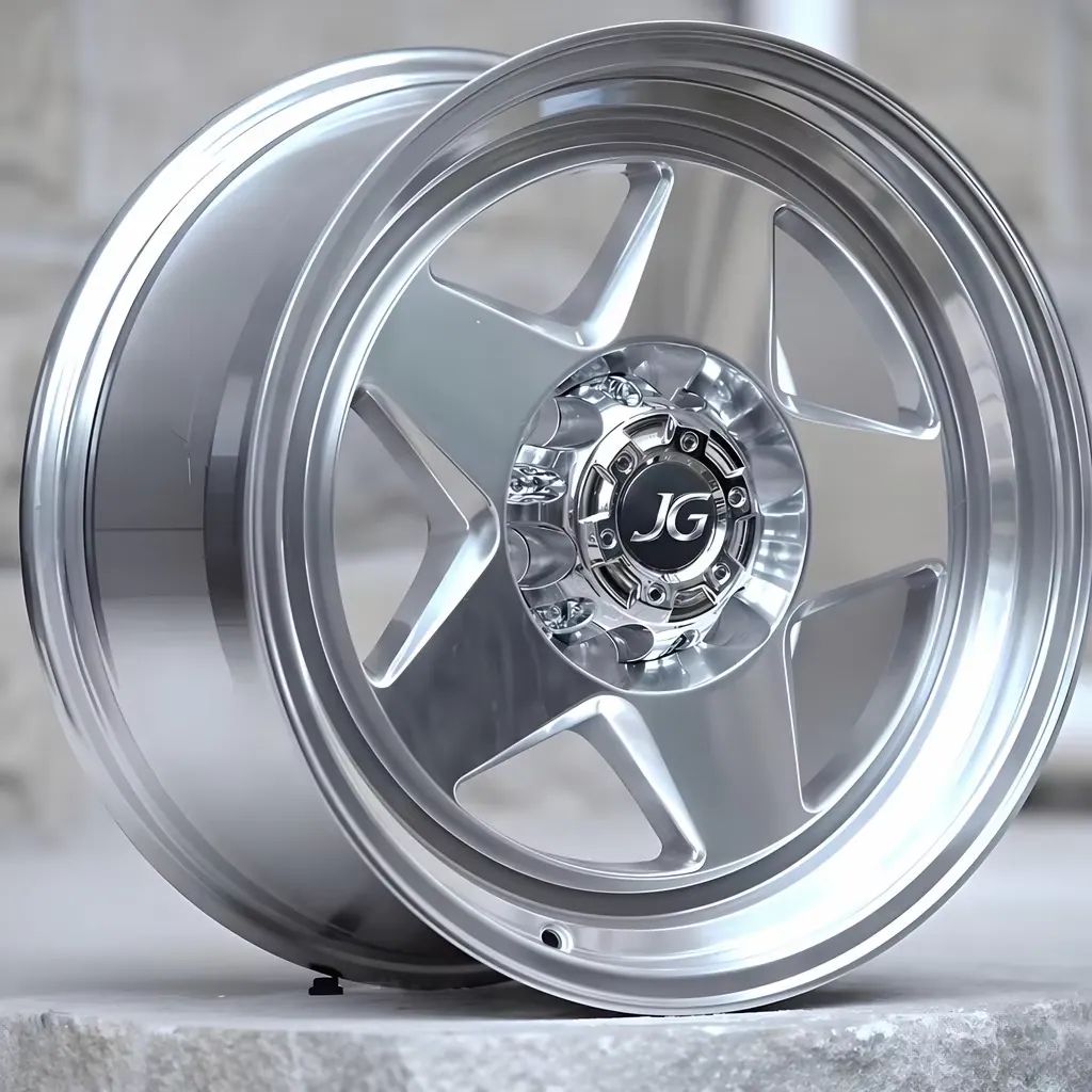 JG Classic 5 Spoke 16 17 18 Inch Deep Dish Forged Wheels Silver Machined Face 6 Lug Alloy Rims for Pickup 4x4 SUV JWL VIA forged wheel