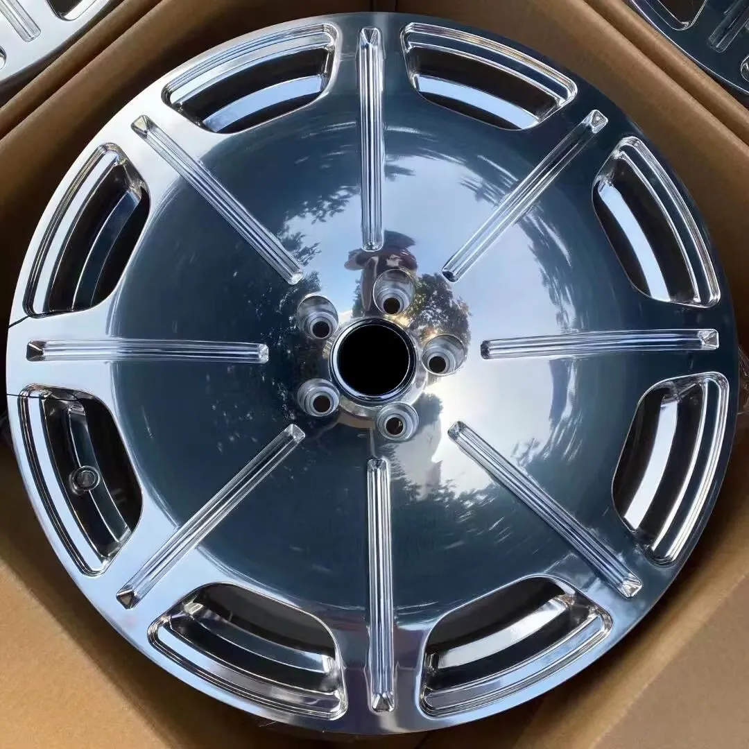 JG Classic Retro Monoblock Polished Silver Full Face  Forged Alloy Wheels 17-22 Inch PCD 5x112 5x114.3 for Luxury Sedan SUV EV forged wheel