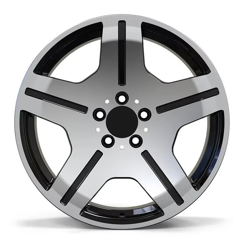 JG Custom 17-22 Inch 5x114.3 5x112 5x120 Forged Alloy Silver Machined Gloss Black 5 Spoke Rims for BMW  Volkswagen Porsche forged wheel