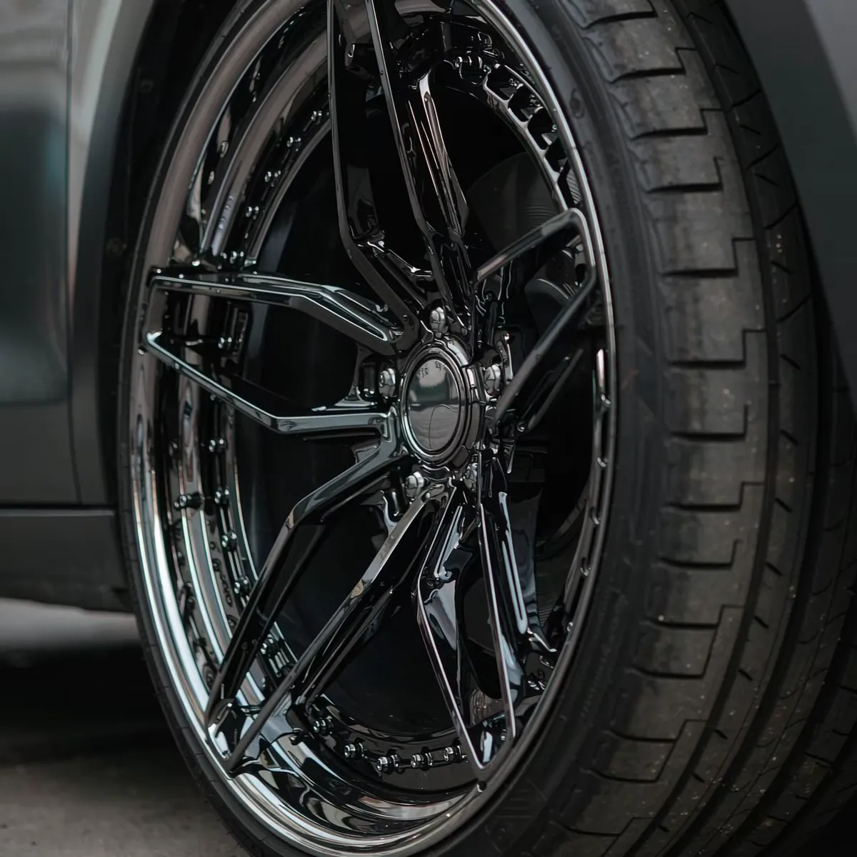 JG Custom Forged Car Wheels Bright Black Two Piece Grey Alloy Rims 5X120 5X114.3 for Porsche Mercedes BMW Audi Replacement Rims forged wheel