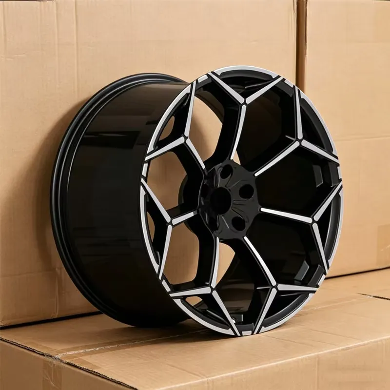 JG Custom Forged Wheels Gloss Black Machined Edge Concave Alloy Rims 5x112 5x114.3 Racing Wheels for Sport Sedan EV SUV forged wheel