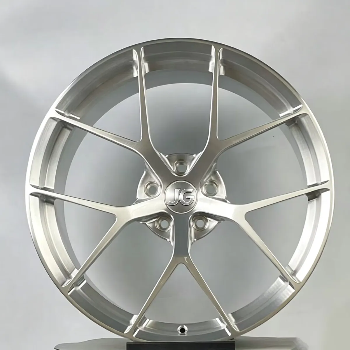 JG Custom Monoblock Forged Alloy Wheels 5 Y-Spoke Brushed Silver 18-22 Inch Car Rims for BMW Mercedes Audi Tesla Sedan Tuning forged wheel