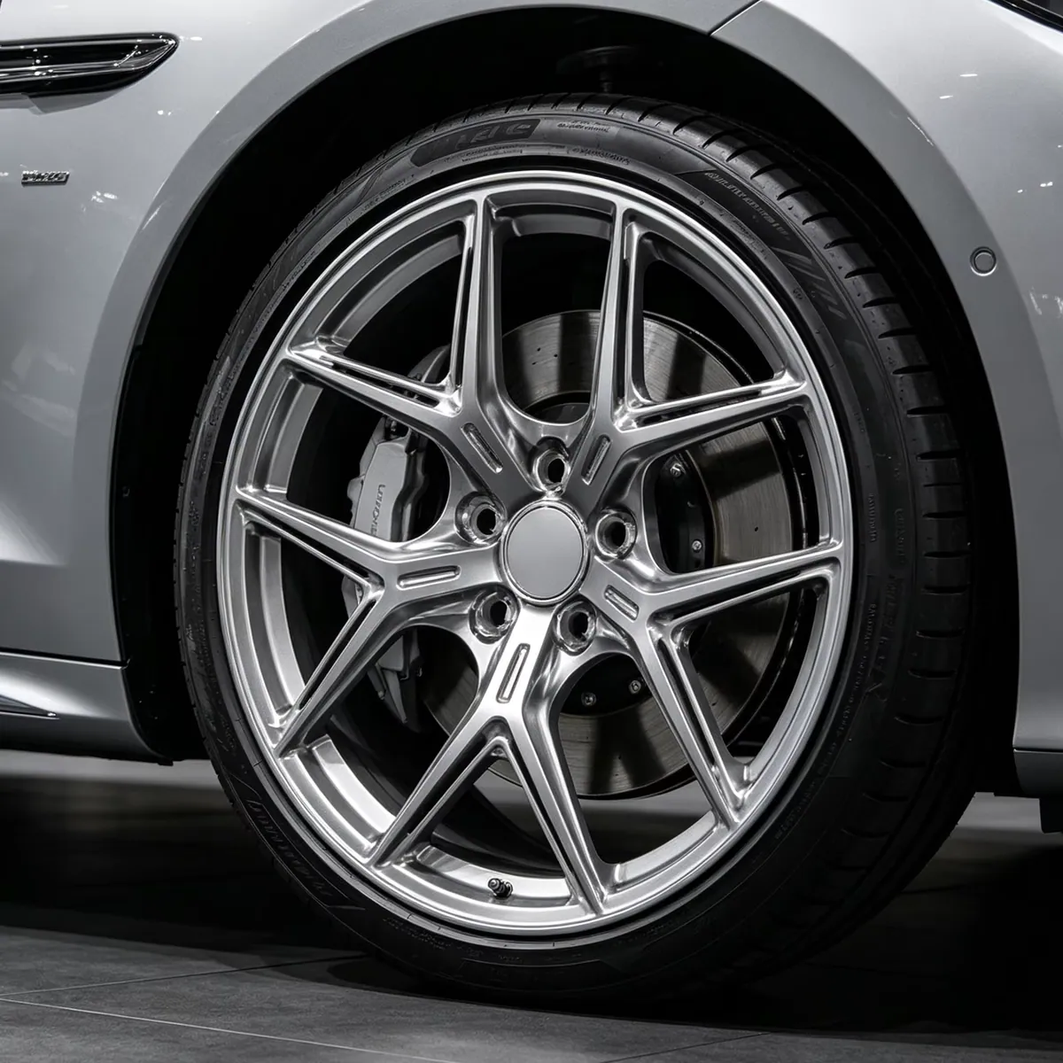 JG Customizable Double 5-spoke Polished Industrial Gray Aluminum Alloy Forged Wheel, 5*108mm 5*130mm, for Audi Tesla Mercedes forged wheel
