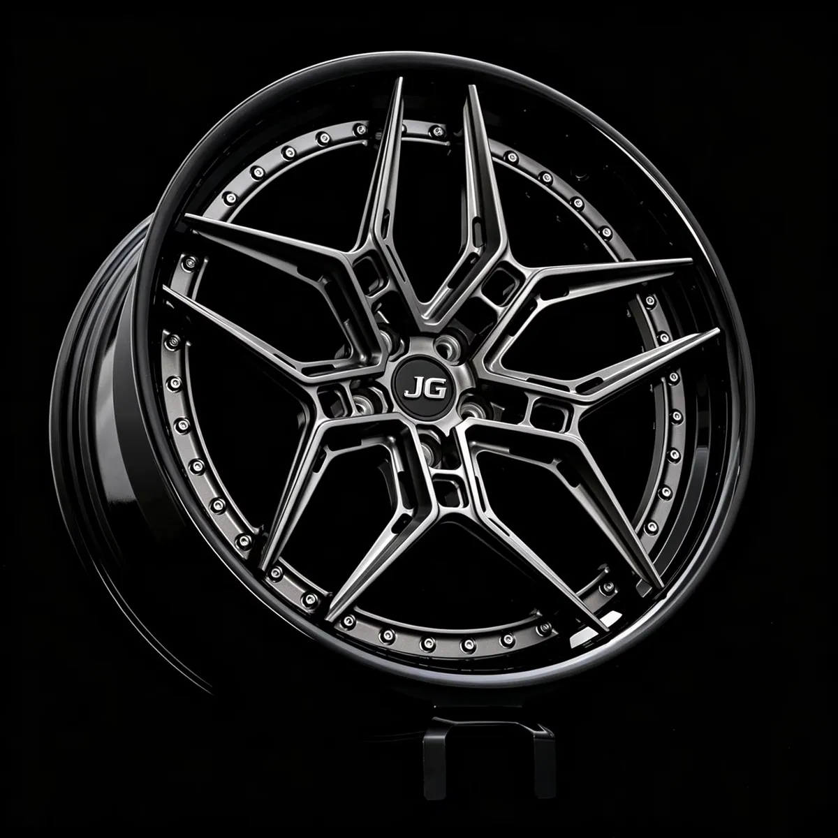 JG Customized 2-piece Forged Wheel Hub 18 19 20 21 Inch Black Concave 5x130 Alloy Wheel Suitable for Porsche Wheels forged wheel