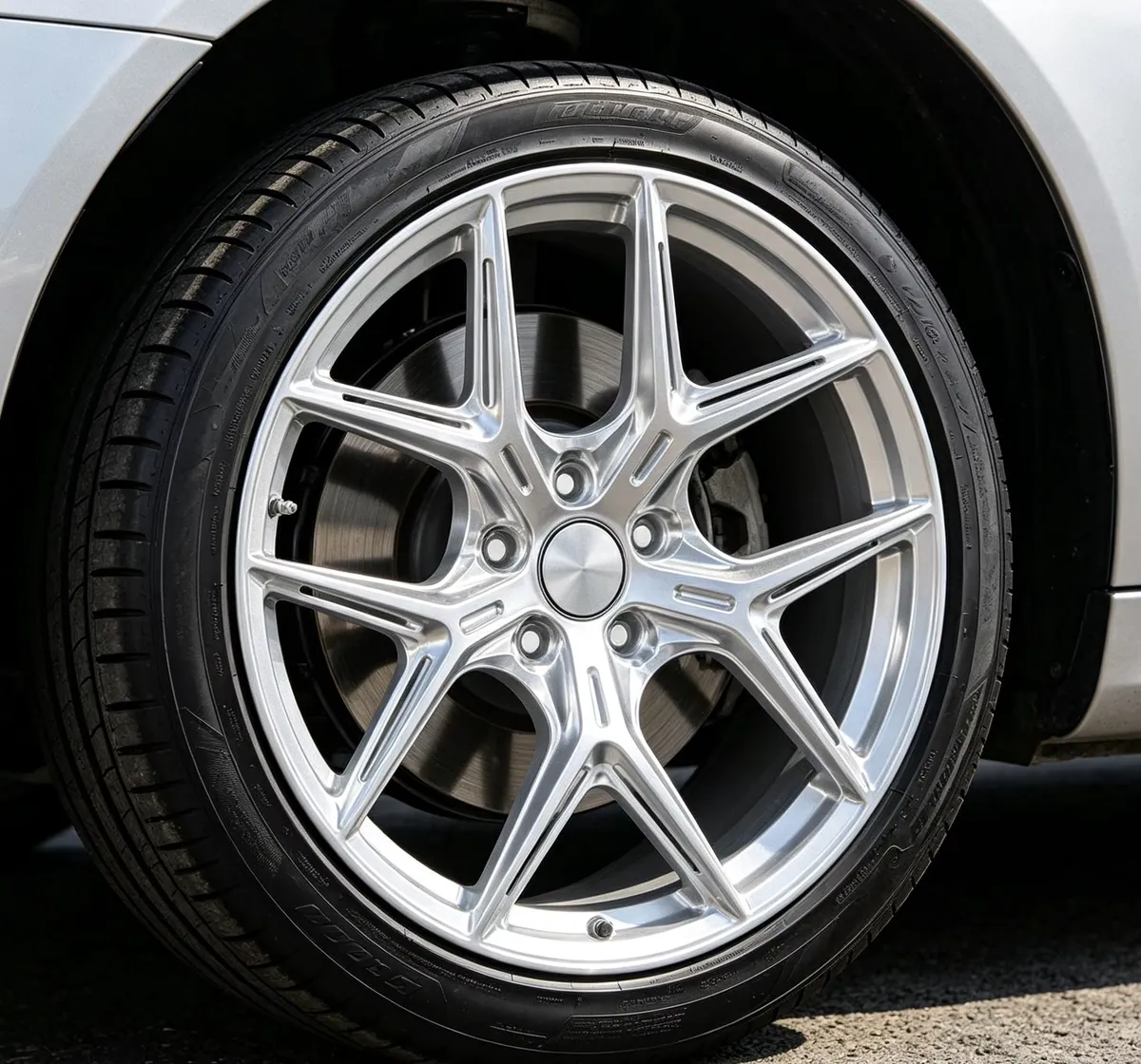 JG Double 5-spoke Brushed Silver Forged Alloy Wheel, 6-14J, PCD: 98 -165.1mm, ET:0 - 45mm Customize Rim for Tesla Mercedes forged wheel