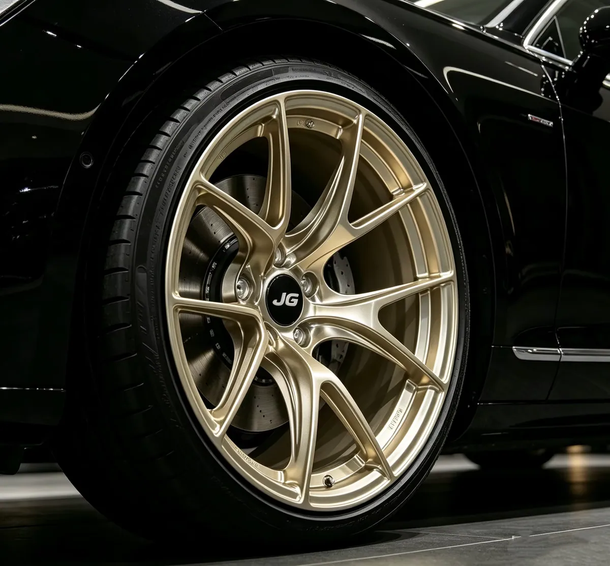 JG Double-five-spoke Brushed Gold-plated Rims, 5x112, 5x114.3, 5x120, Compatible with the Panamera, Porsche, Mercedes-Benz — JG forged wheel