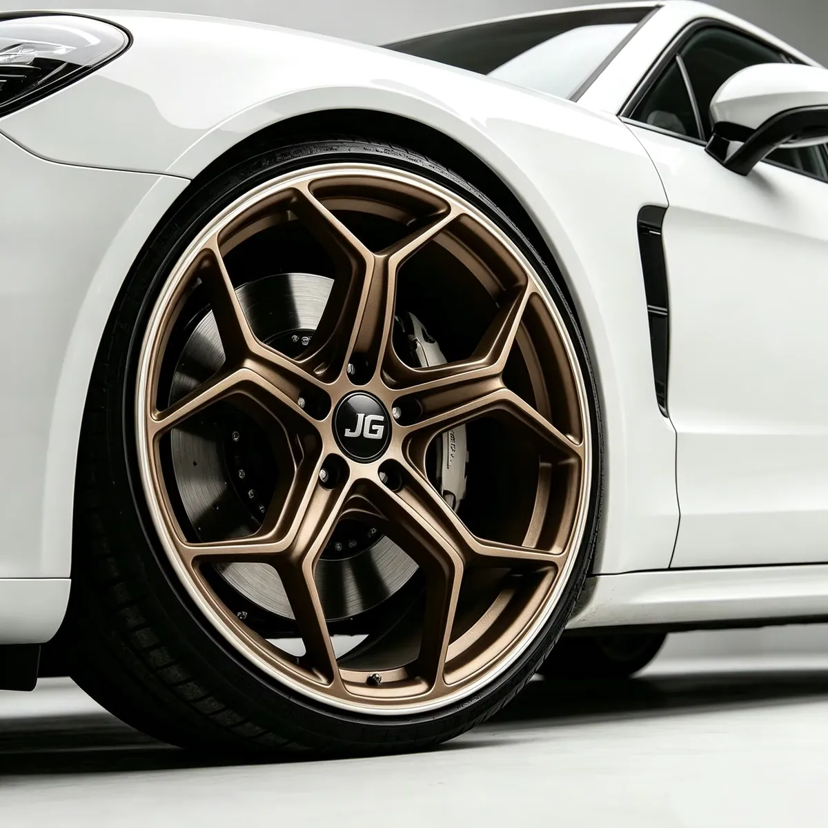 JG Double Five-spoke Matte Bronze Alloy Wheels, 6-14J, PCD:100MM-130MM OFFSET:10MM-35MM, Suitable for Mercedes and Tesla forged wheel