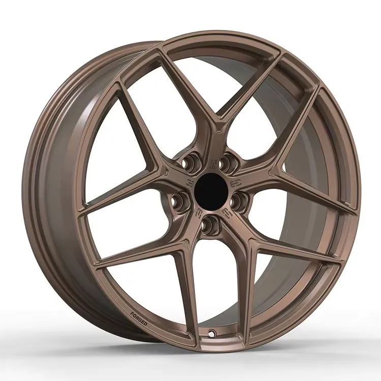 JG Factory Custom Forged Matte Bronze Split 5 Spoke Rims High Anti-Fatigue 5 Lug Universal One-Piece Forged Wheels forged wheel