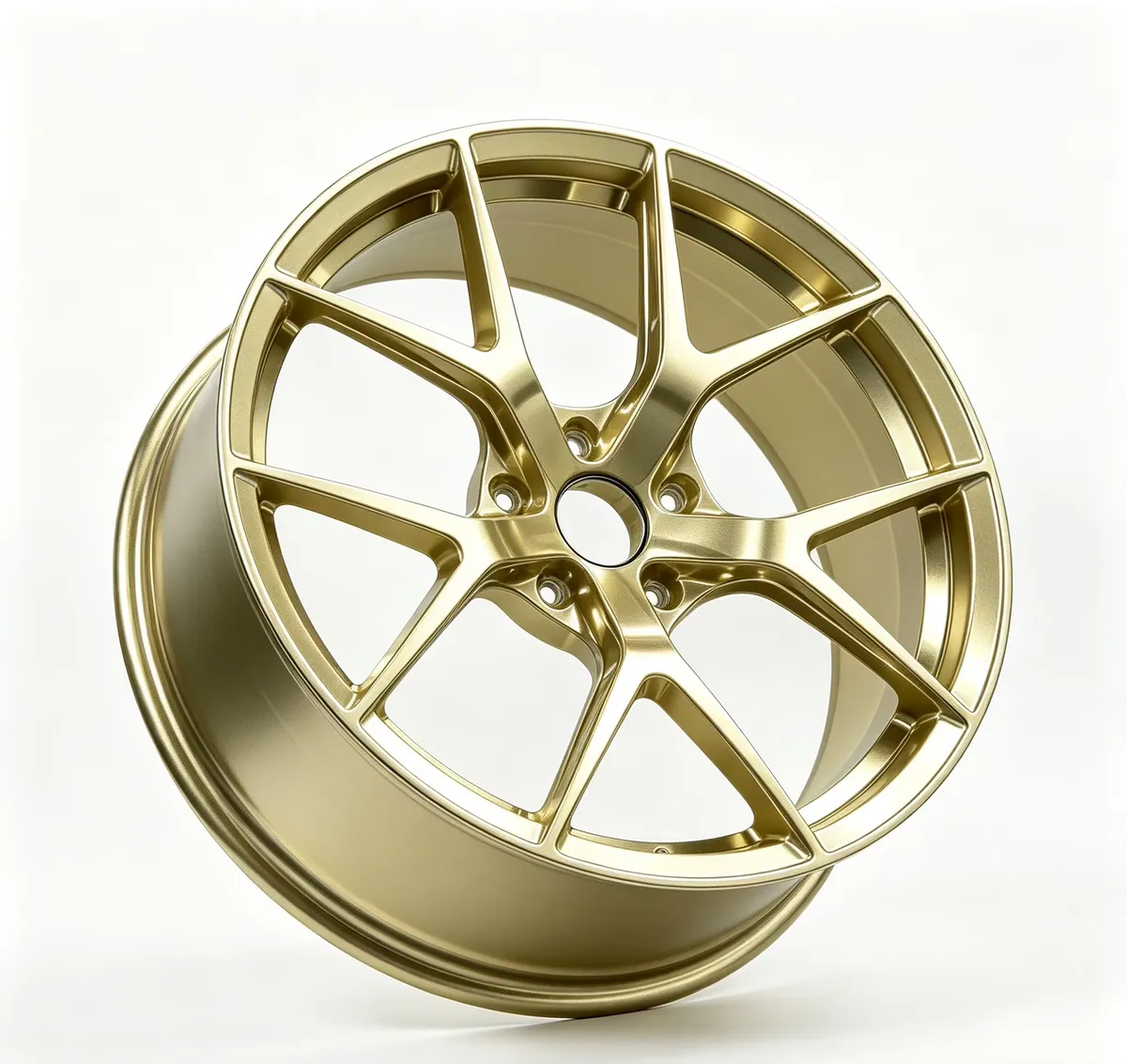 JG Factory Custom Forged Matte Gold Split 5 Spoke Concave Rims High Anti-Fatigue Universal One-Piece Forged Wheels forged wheel