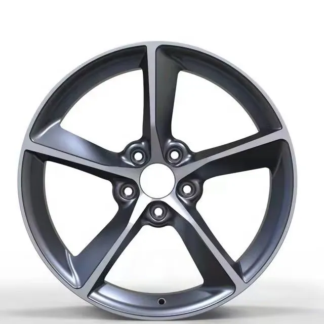 JG Factory Custom One Piece Forged Alloy Wheels Powder Coating Gunmetal Gray Diamond Cut Machine Face Five Spoke Concave Rim forged wheel