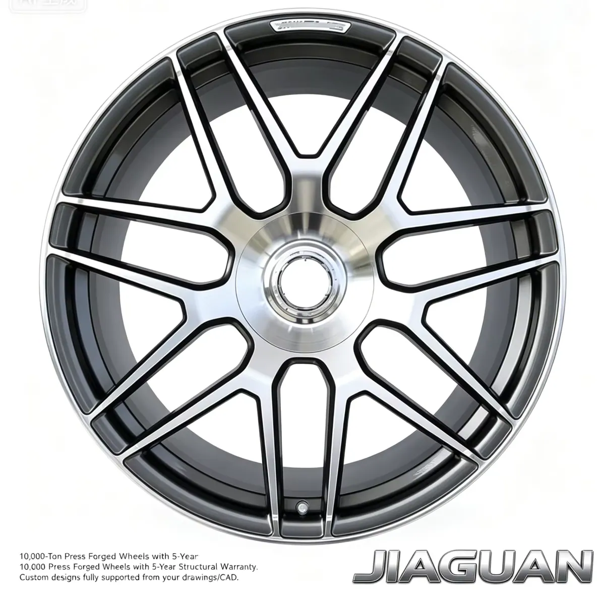 JG Factory Customizable Forged Aluminum Alloy Matte Black Finish 17-22 Inch Multi Spoke Wheels for Mercedes Benz, BMW, Audi forged wheel