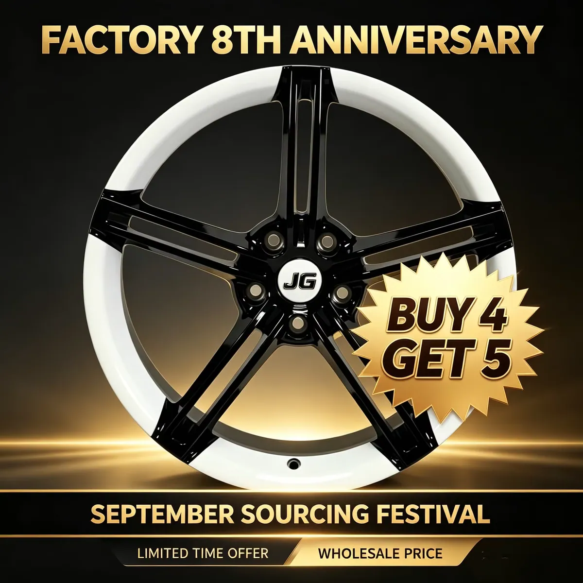JG Factory Customized 6061-T6 Forged Wheel PCD5x114.3mm ET35 19/20inch for BMW, Porsche, Audi Coupe Buy 4 Get 5 forged wheel