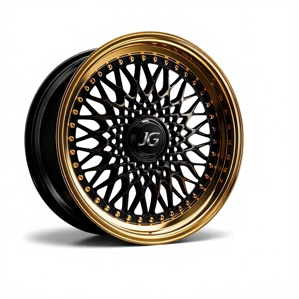 JG Factory Forging Aluminum Alloy Car Wheels with Multi Spoke Black Gold Finish, Suitable for Mercedes Benz, BMW, Porsche forged wheel