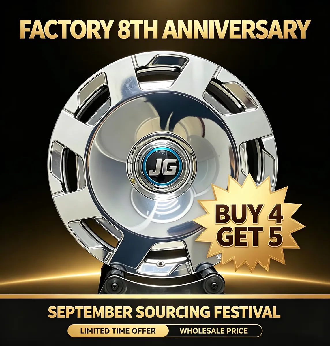 JG Factory Promotional Price Customized 6061-T6 Forged Wheel PCD5x120mm ET35 21/22inch for Porsche, BMW, Audi Coupe Buy 4 Get 5 forged wheel