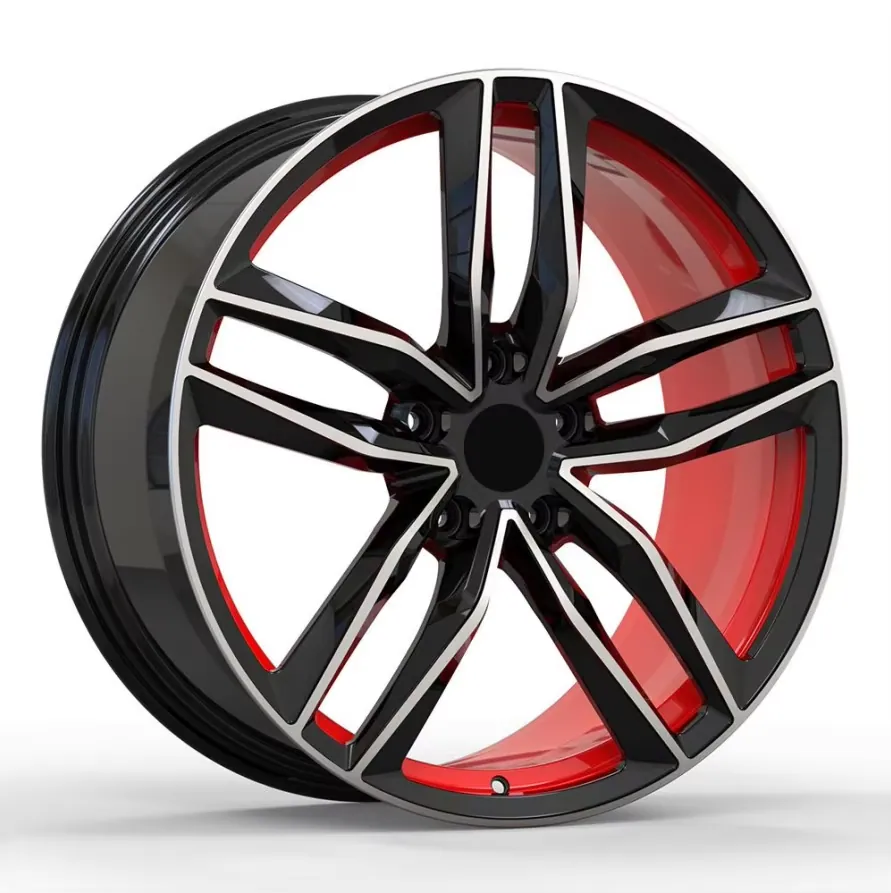 JG Forged Alloy Wheels 17-22 Inch 5x112 5x114.3 5x120 Gloss Black Inner Red Barrel Multi Spoke Sport Rims for Passenger Cars forged wheel