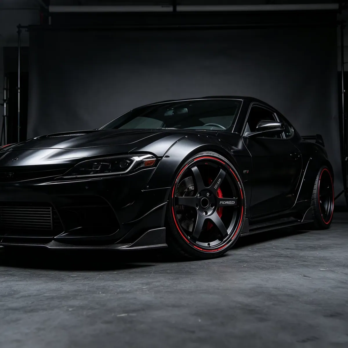 JG Forged Wheel 17-22 Inch 5x112 5x114.3 5x120 Alloy Rims TE37 Style Matte Black Red Stripe for High Performance Coupe forged wheel