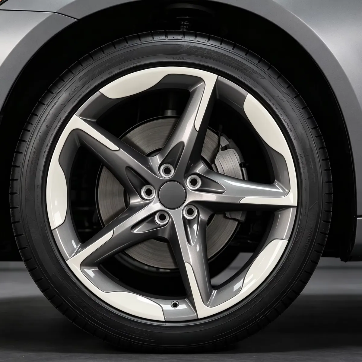 JG Forged 5 Spoke Two Tone Grey White Car Wheels Rims PCD 5x114.3to127mm Custom Alloy Wheels for Tesla BMW Mercedes Audi forged wheel
