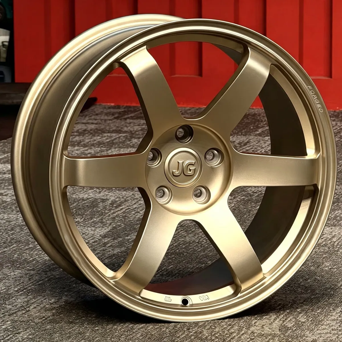 JG Forged 6 Spoke Gold Alloy Wheels 17-22 Inch PCD 5x112 5x120 Custom for BMW Mercedes-Benz Audi Lexus Honda SUV Sedan Tuning forged wheel