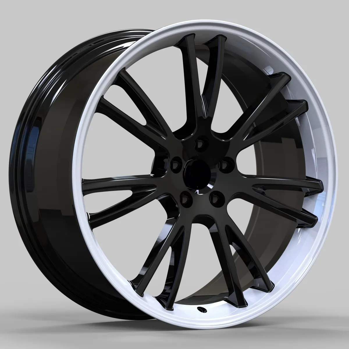 JG Forged Aluminum Alloy Black Multi Spoke White  Lip Deep Concave 5x112 5x120 5x114.3 Rims for 17-22 Inch for Passenger Cars forged wheel